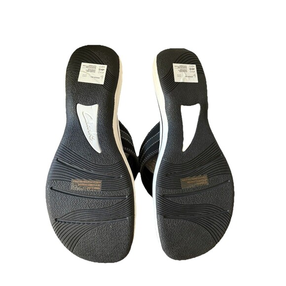 Clarks Breeze Sea Flip Flops Thong Comfort Sandals NEW Women 12 Black White Red - Picture 5 of 9